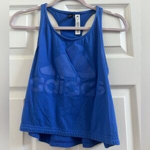Blue adidas crop tank